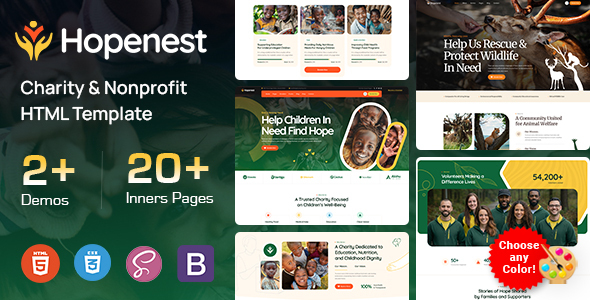 Hopenest - Charity & Nonprofit HTML Template