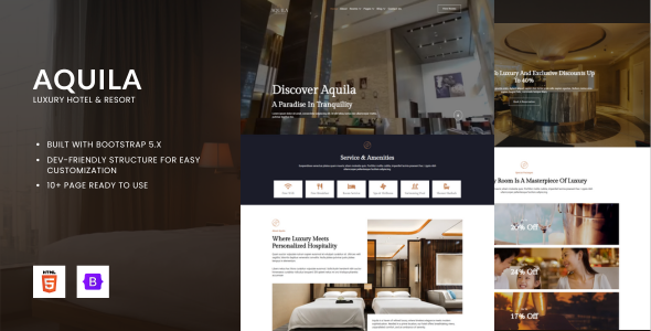 Aquila - Luxury Hotel & Resort HTML Bootstrap Template