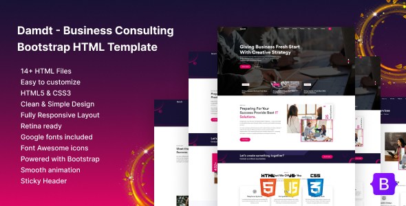 Damdt – Business Consulting Bootstrap HTML Template