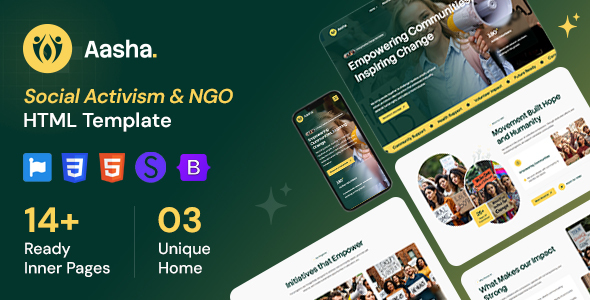 Aasha - Social Activism & NGO HTML Template