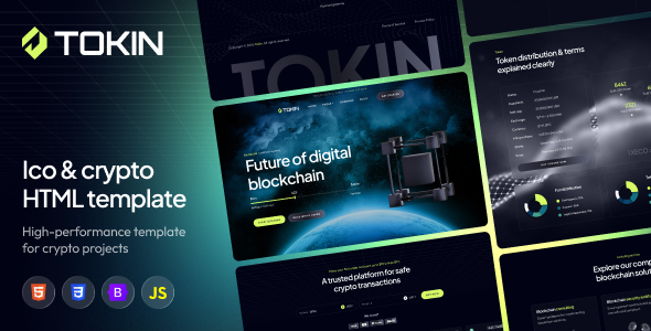 Tokin - ICO & Crypto Landing HTML Template
