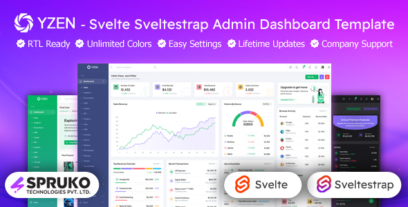 Yzen - Svelte Typescript Admin Dashboard Template