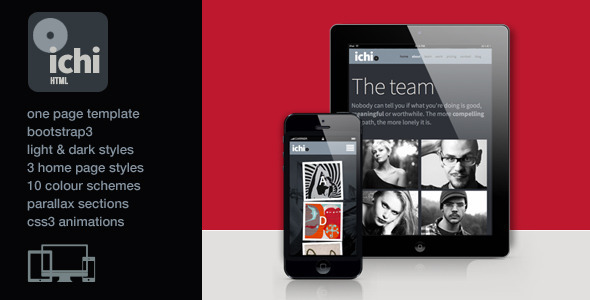 Ichi - One Page Parallax Retina HTML5 Template