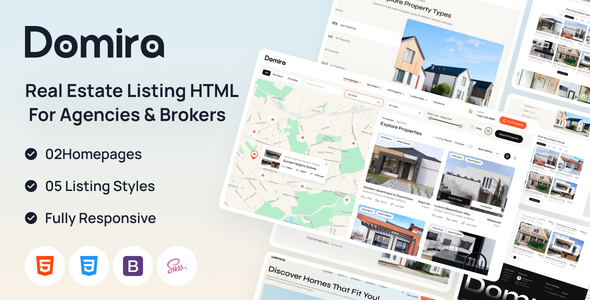 Real Estate Listing HTML Template for Agencies & Brokers