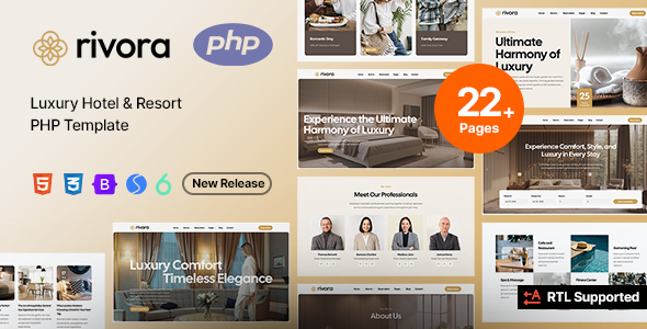 Rivora - Hotel Booking PHP Template + RTL Support