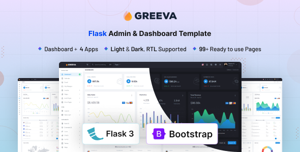 Greeva - Flask Admin & Dashboard Template