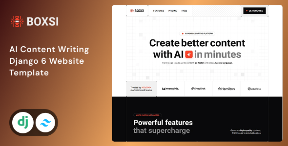 Boxsi - AI Agency Technology Django 6 & Tailwind CSS 4 Website Template