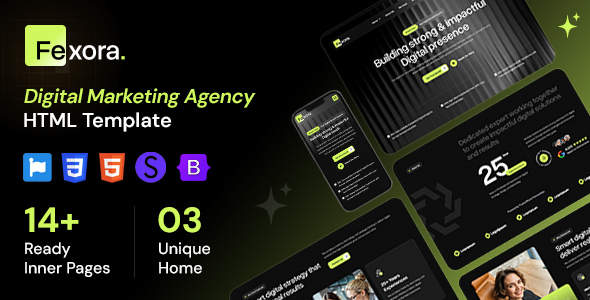 Fexora - Digital Marketing Agency HTML Template