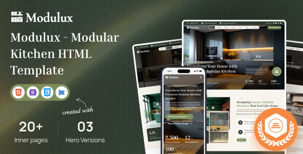 Modulux - Modular Kitchen HTML Template