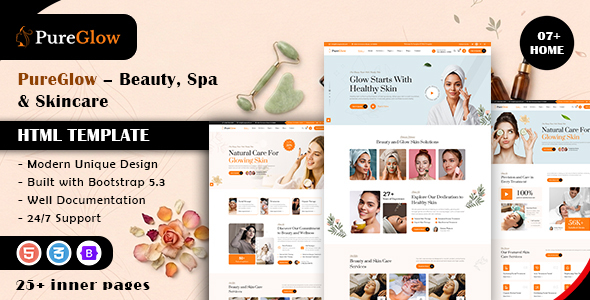 Pureglow – Beauty, Spa & Skincare HTML Template
