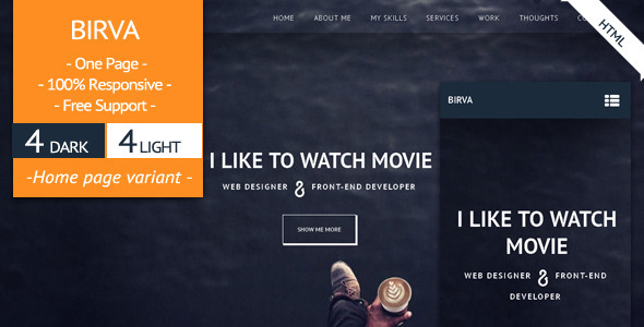 BIRVA - Responsive  Portfolio Template