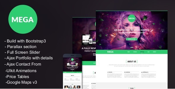 MEGA -Responsive onepage Parallax Template
